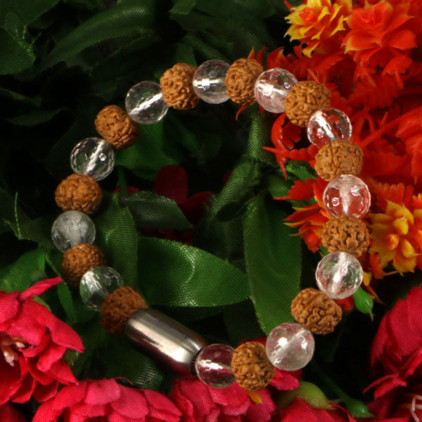 Rudraksha Spatika Bracelet