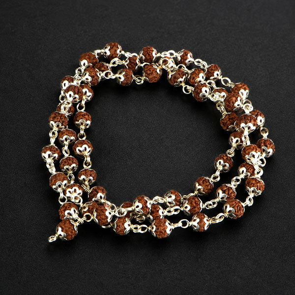 5 Mukhi Mala (German Silver Capping)