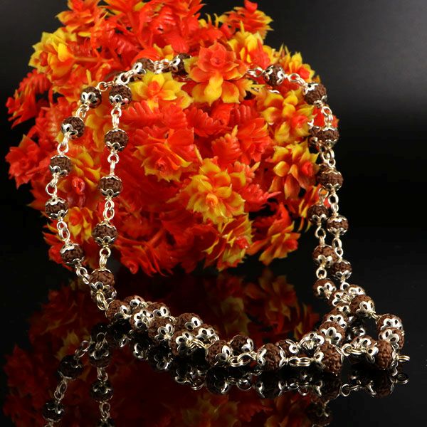 5 Mukhi Mala (German Silver Capping)